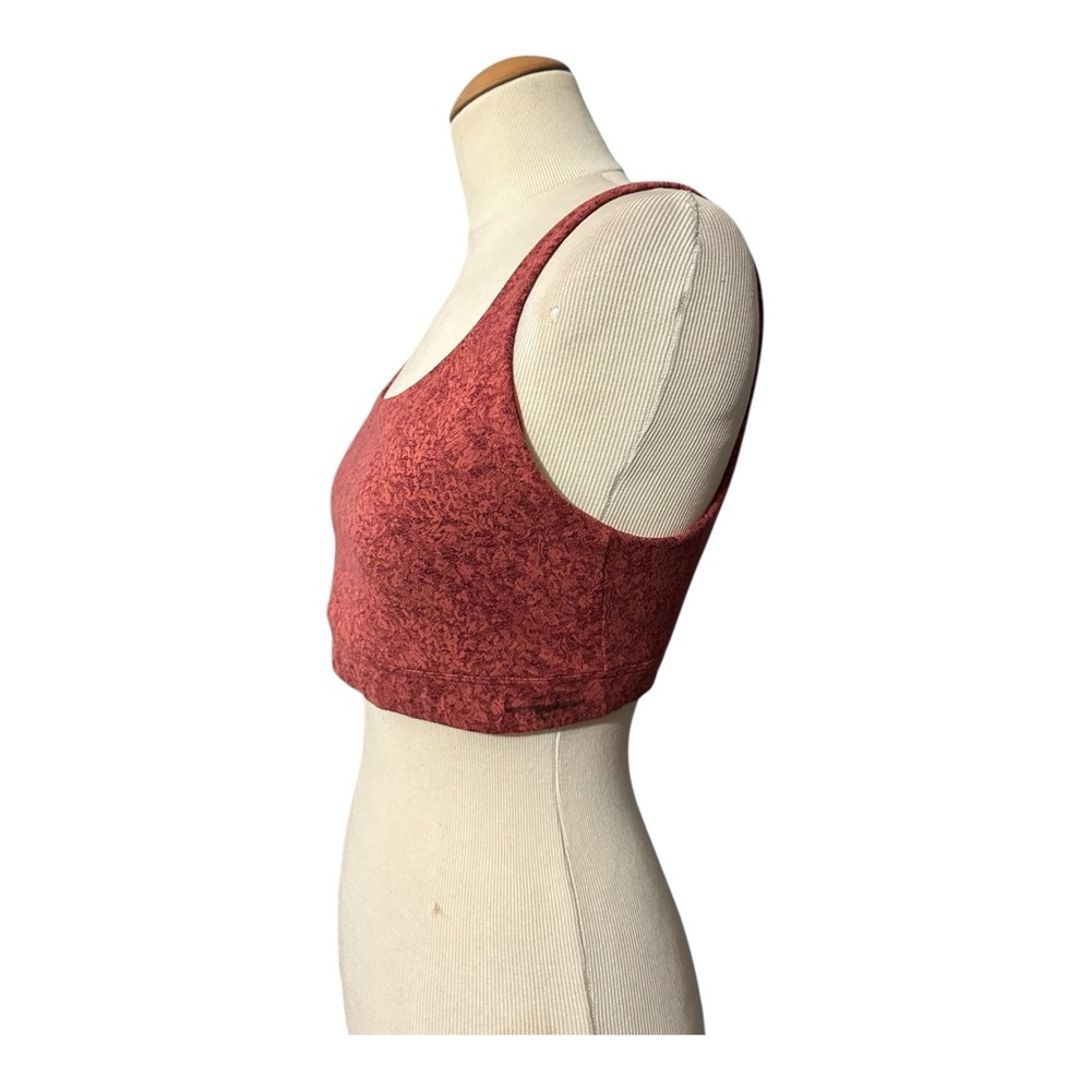 Athleta Exhale Moonflower Jacquard Sports Bra Orange Medium - Picture 3 of 6